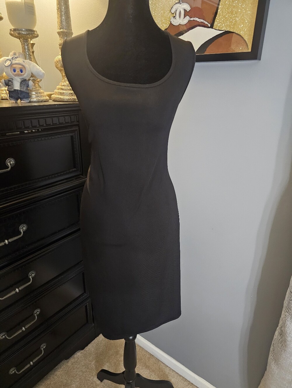 No Boundaries Black Sleeveless Midi Sheath Dress
